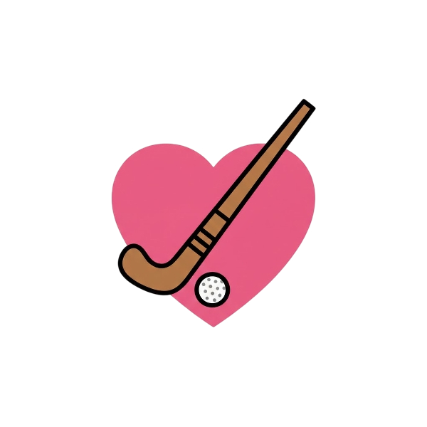 Pink heart and Field hockey