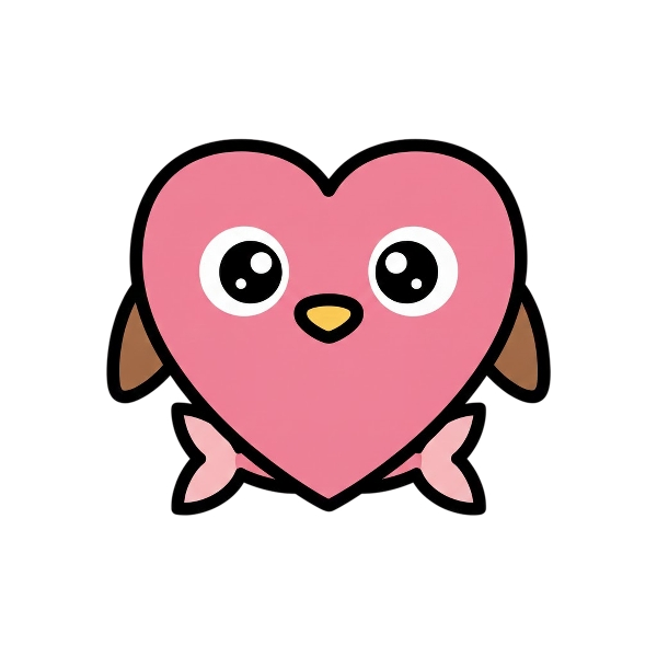 Pink heart and Fish
