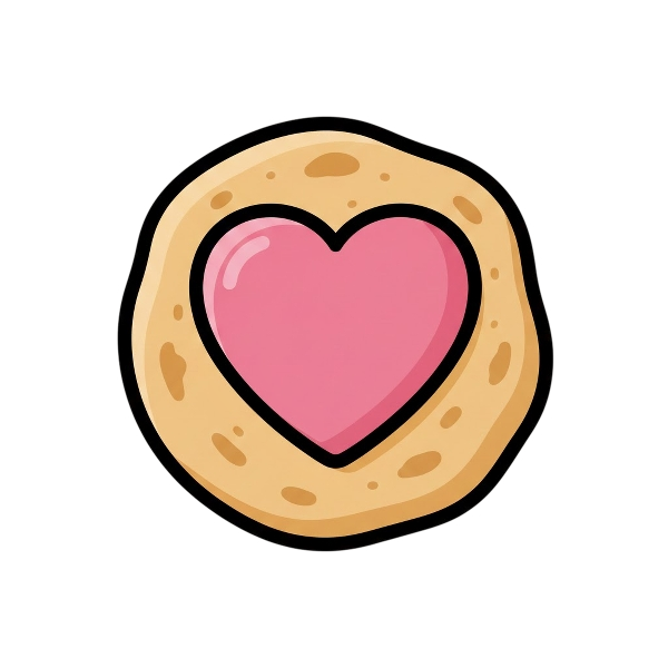 Pink heart and Flatbread