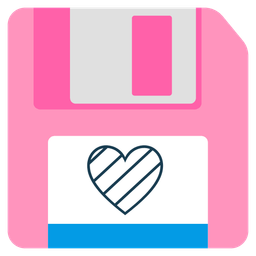 pink heart and floppy disk