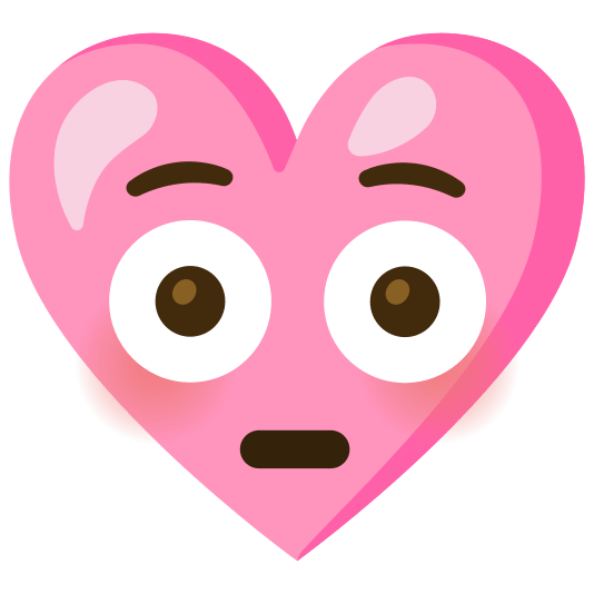 Pink heart and Flushed face