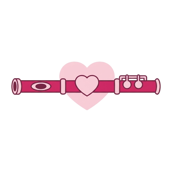 Pink heart and Flute