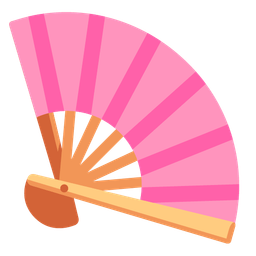 pink heart and folding hand fan