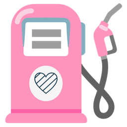 pink heart and fuel pump