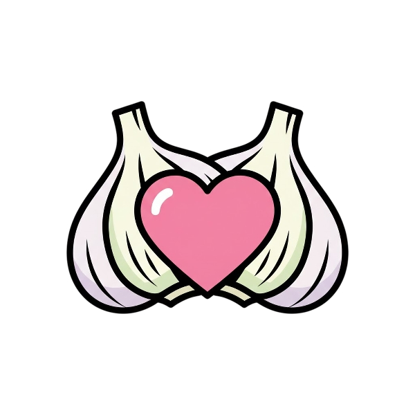 Pink heart and Garlic