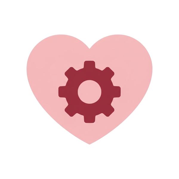Pink heart and Gear