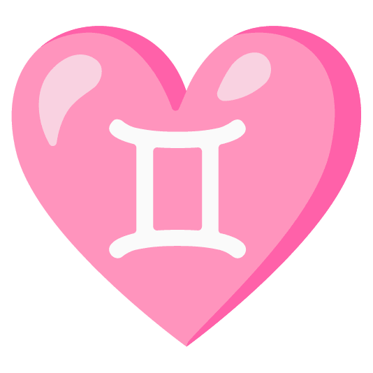 Pink heart and Gemini
