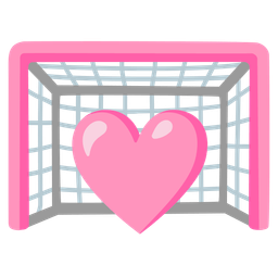 pink heart and goal net