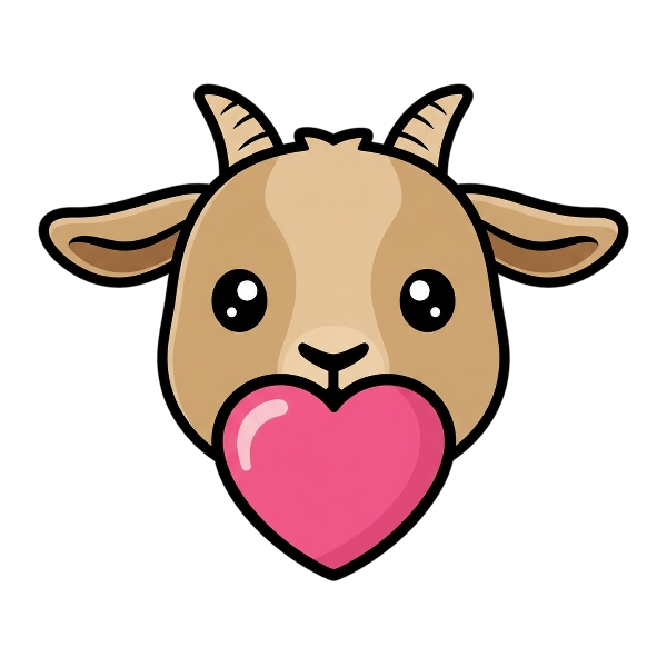 Pink heart and Goat