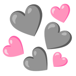 pink heart and grey heart