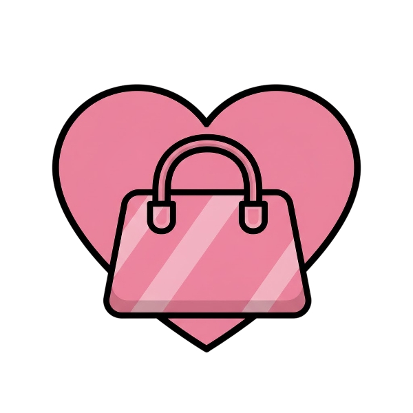 Pink heart and Handbag