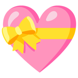 pink heart and heart with ribbon