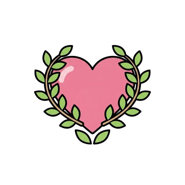 Pink heart and Herb