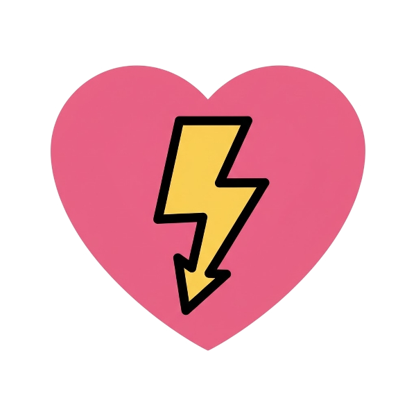 Pink heart and High voltage