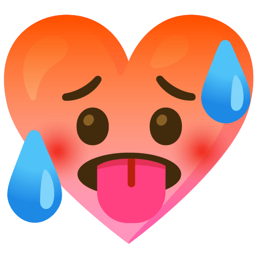 Pink heart and Hot face