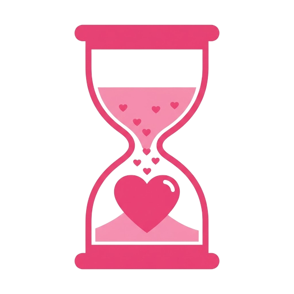 Pink heart and Hourglass done