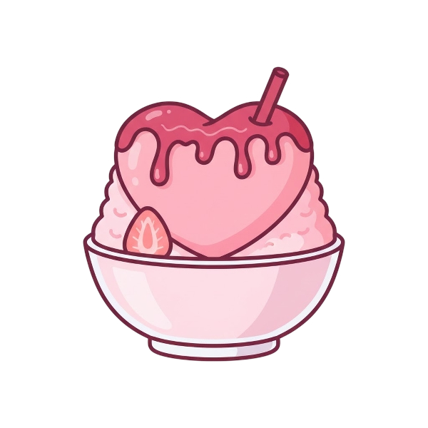 Pink heart and Ice cream