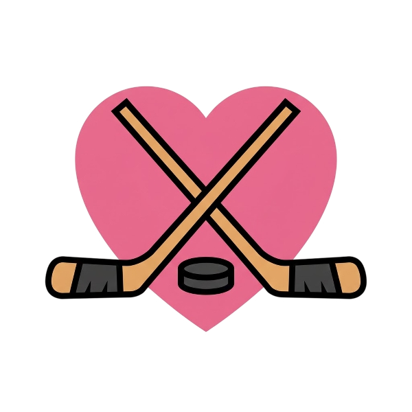 Pink heart and Ice hockey