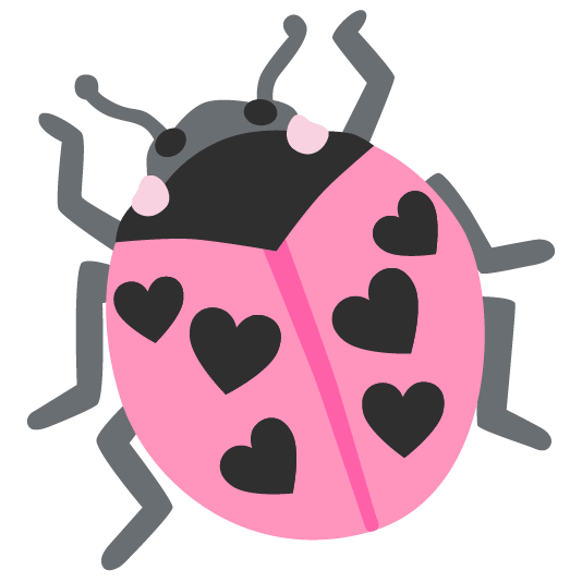 Pink heart and Lady beetle