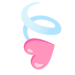 pink heart and leaf fluttering in wind