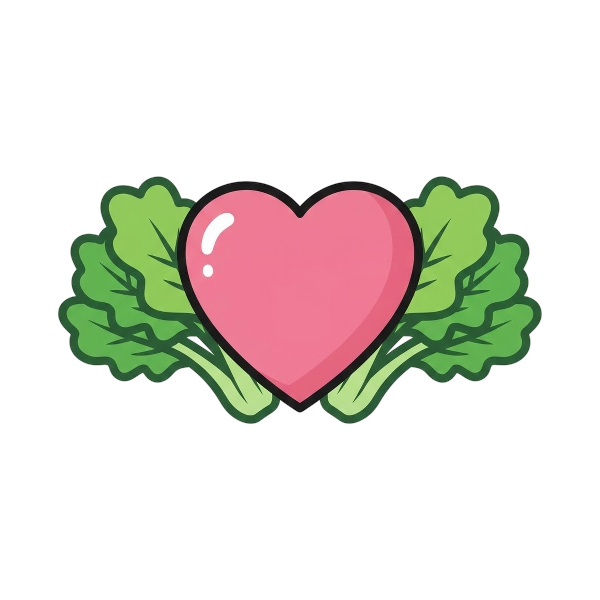 Pink heart and Leafy green