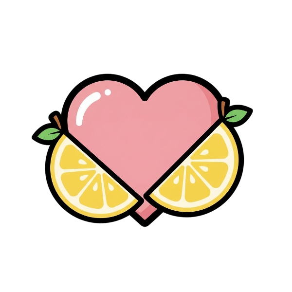 Pink heart and Lemon