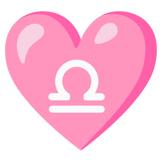 Pink heart and Libra