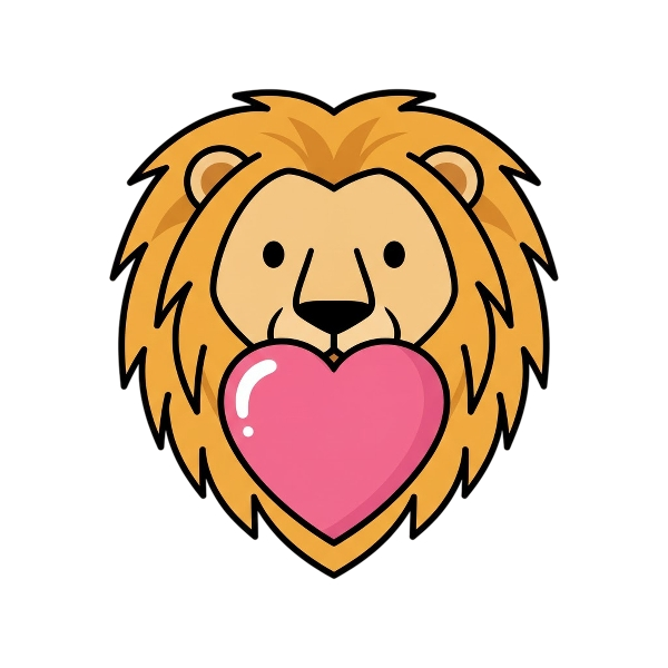 Pink heart and Lion