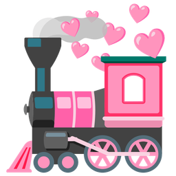 pink heart and locomotive