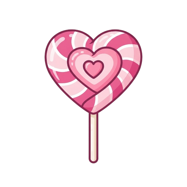 Pink heart and Lollipop