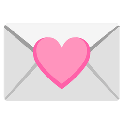pink heart and love letter