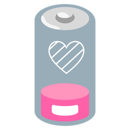 pink heart and low battery