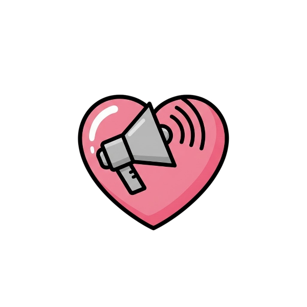 Pink heart and Megaphone