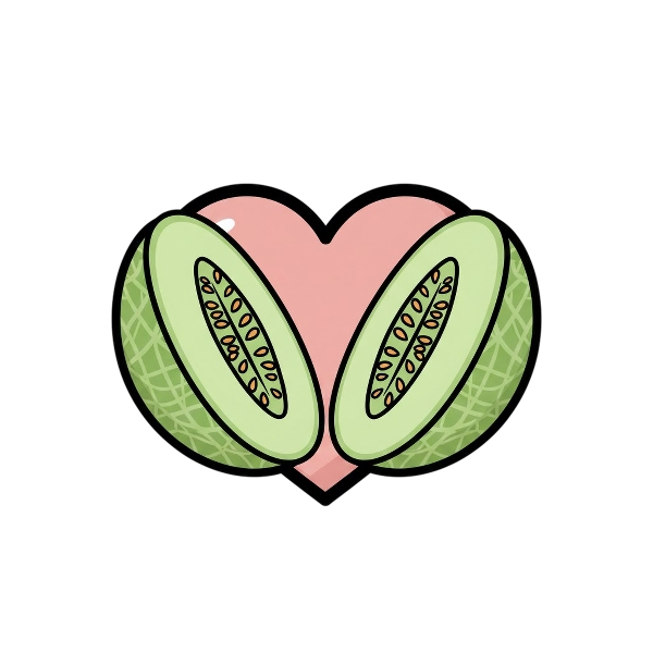 Pink heart and Melon