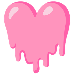 Pink heart and Melting face