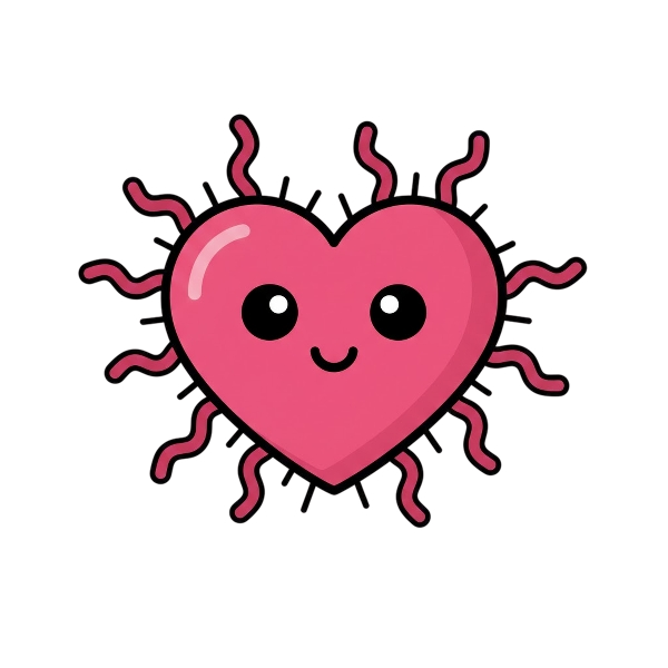 Pink heart and Microbe