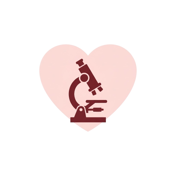 Pink heart and Microscope