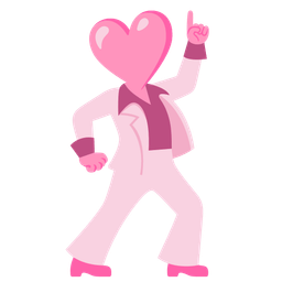 pink heart and mirror ball