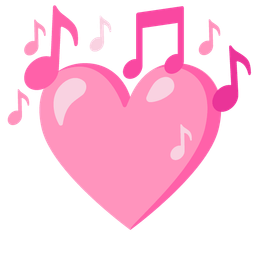 pink heart and musical notes