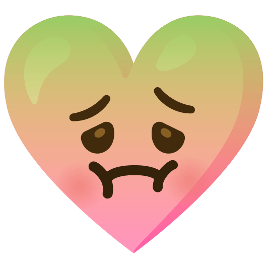 Pink heart and Nauseated face