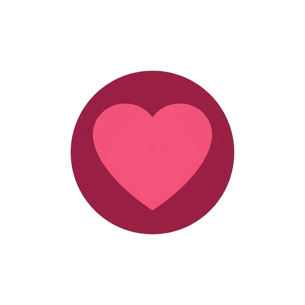 Pink heart and New moon face