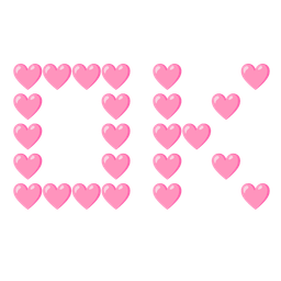 pink heart and OK button