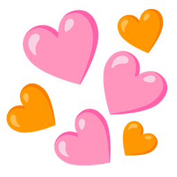 pink heart and orange heart