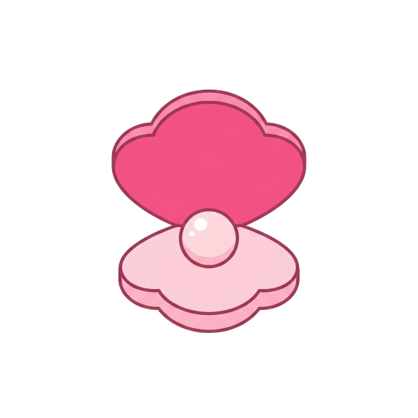 Pink heart and Oyster