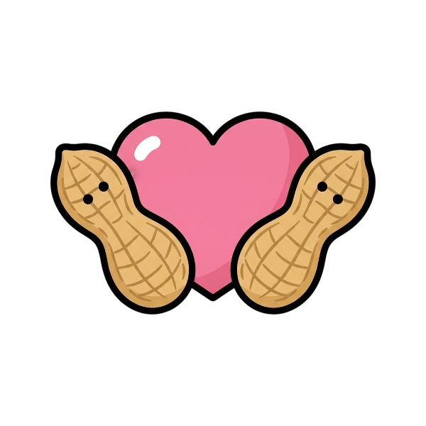 Pink heart and Peanuts