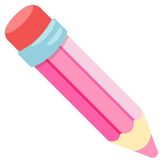 Pink heart and Pencil