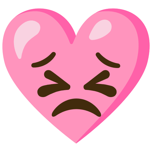 Pink heart and Persevering face