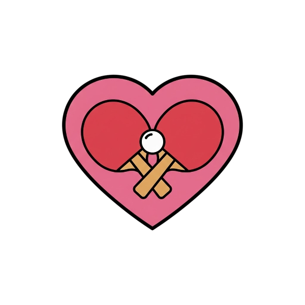 Pink heart and Ping pong