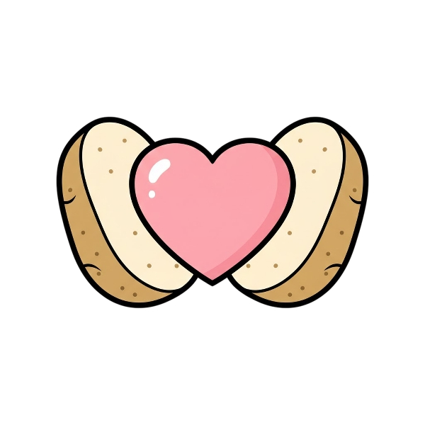 Pink heart and Potato