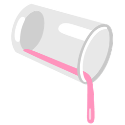 pink heart and pouring liquid